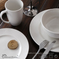 16PCS jantar de porcelana para restaurante e hotel em relevo Design